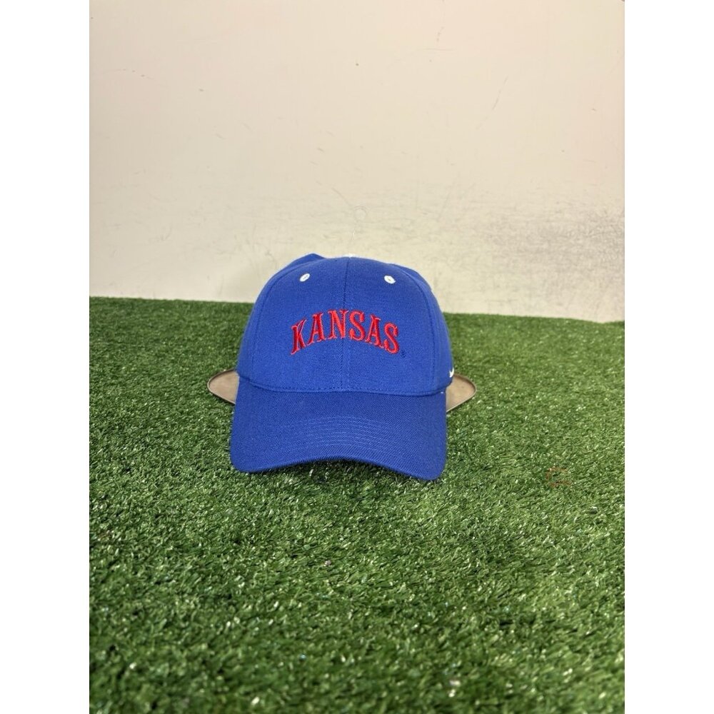 Vintage Kansas Jawhawks hat cap fitted One size OSFA blue white nike wool mens 5